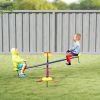 4 Seat Kids Seesaw Spinning Teeter Totter with 360° Rotation, Outdoor Playground Equipment, 88 lbs, for 3-8 Years Old, Multicolor