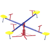 4 Seat Kids Seesaw Spinning Teeter Totter with 360° Rotation, Outdoor Playground Equipment, 88 lbs, for 3-8 Years Old, Multicolor