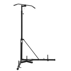 2 in 1 Punching Bag Stand, Steel Heavy Duty Workout Equipment, Adjustable Height Boxing Punching Bag Stand with Pull Up Bar, Freestanding Sandbag