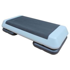 Adjustable Workout Aerobic Stepper in Fitness & Exercise Cardio Step Platform Trainer Gray Black with 2 Risers