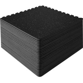 EVA Interlocking Foam Floor Mats, 0.56 in Thickened 25 Pcs Puzzle Rubber Tiles, 24 x 24 in Exercise Floor Mat for Workout & Fitness