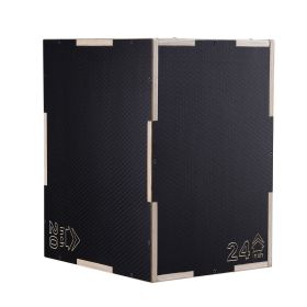 3 in 1 Plyometric Jump Box, 24/20/16 Inch Wooden Plyo Box, Cardio Platform & Jumping Agility Box