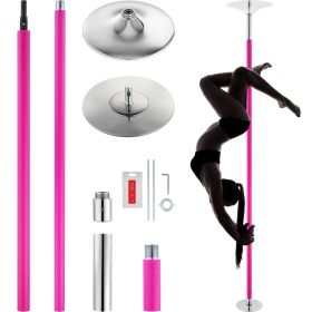 Professional Stripper Dancing Pole, Spinning Static Dancing Pole Kit, Portable Removable Pole, 40mm Heavy-Duty Stainless Steel Pole Pink