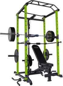200lb Green Home Gym Set Multi-functional Power Cage, Weight Lifting, Home Adjustable Pullup Squat Rack 1000Lbs Cap Comprehensive Fitness Barbell Rack