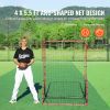 Baseball And Softball Rebounder Net, 4 x 5.5 ft PitchBack Baseball Pitching Nest, Pitch Return Trainer Rebound Net with Pitching Target