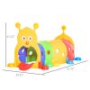 Caterpillar Tunnel, Kids Outdoor Play, Multicolor 59 Inches Long, Non-toxic PP, Toddler Toy for 3-6 Years Old