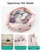 Purple large capacity slit fluffy shoulder bag, waterproof portable luggage tote bag, multi zipper pocket design, sports and fitness travel handbag