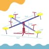 4 Seat Kids Seesaw Spinning Teeter Totter with 360° Rotation, Outdoor Playground Equipment, 88 lbs, for 3-8 Years Old, Multicolor