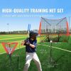 7x7 ft Baseball Softball Practice Net, Portable Baseball Training Net for Hitting Catching Pitching, Backstop Equipment with Bow Frame, Carry Bag