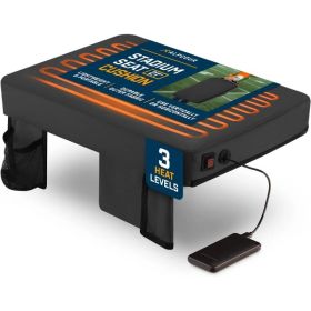 Alpcour Portable Heated Extra Thick Stadium Seat Cushion - 21x 15 Inch Bleacher Cushion With Side Pocket Black (Option: Black-21Wide)
