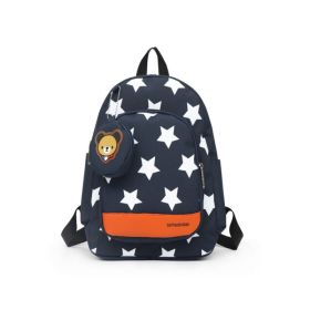 Teens Soccer Fan Backpack, Star Print With Cute Bear Coin Purse, Lightweight Stadium Bag For World Cup, Sports Events & School (Option: Blue)