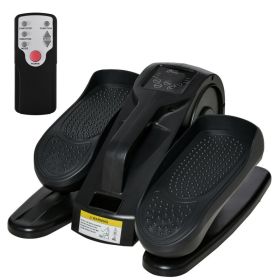 5 Speed Compact Under Desk Elliptical Exercise Machine, Powered Leg Exerciser, Mini Bike with Adjustable Speed, Remote & LCD Display Black (Option: Black-490x440x275 mm)