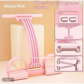Womens Adjustable Shoulder And Back-Open Foot-Operated Resistance Trainer (Option: Pink-3 in 1-1PCS)