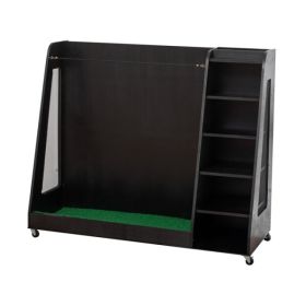 Golf Bag Wooden Storage Rack Dark (Option: Defaulttitle)