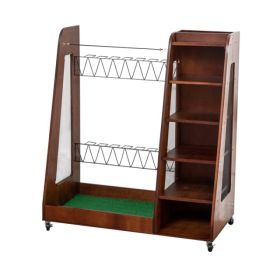 Golf Bag Wooden Storage Rack Brown (Option: Defaulttitle)