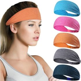5 Pack Beister Sports Headbands For Men & Women Wicking Sweatbands, Elastic Non Slip Athletic Workout Fashion Wide Hair Bands For Run (Option: 5pcs)