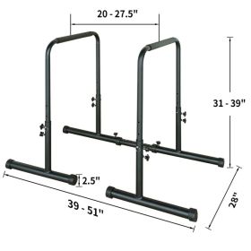 Dip Station Pull Up Bar Stand Adjustable Height Heavy Duty Multi-Function Fitness Training Equipment (Option: Defaulttitle)