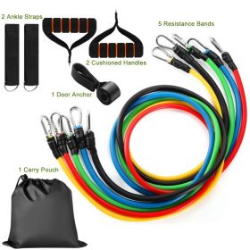 11Pcs Resistance Bands Set Fitness Workout Tubes Exercise Tube Bands Up To With Door Anchor Handles Ankle Straps For Physical Training Yoga Pilates (Option: Resistant band)