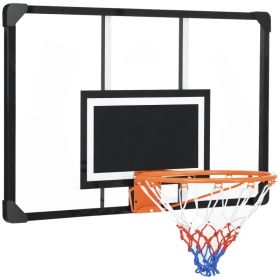 Wall Mounted Basketball Hoop with 45" Shatter Proof Backboard, Durable Rim and All-Weather Net for Indoor and Outdoor Use (Option: Black, Clear, Orange-1170x760x100 mm)