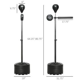 Standing Boxing Bag With Stand, Punching Speed Bag Reaction Bar Challenge With Suction Cups, Multiple Packages Shipped. (Option: Jet Black)
