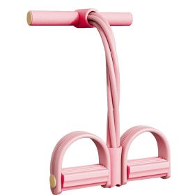 6-Tube Pedal Puller Resistance Rope, Foot Pedal Resistance Band, Yoga, Elastic Exercise Bands, Stretching, Slimming, Training, Strength Exercise (Option: Pink)
