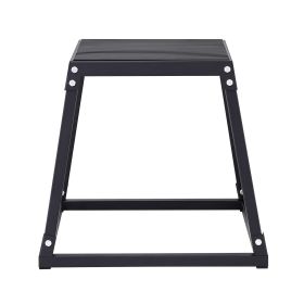 Plyometric Jump Box, 18 Inch Plyo Box, Steel Plyometric Platform and Jumping Agility Box, Anti-Slip Fitness Exercise Step Up Box for Home Gym Training (Color: Rlack, size: 18 inch)