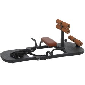 Foldable Squat Machine, Hip Thrust Machine with Push Up Stand, Multipurpose Glute Workout Equipment, Black, Resistance Bands, Black/Brown (Option: Black-890x530x190 mm)