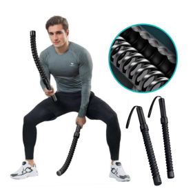 Cordless Battle Ropes, Home Fitness Equipment, Integrated Non-Slip Handles, Rubber-Coated Springs, Unisex, Suitable For Indoor And Outdoor Training (Option: Black)